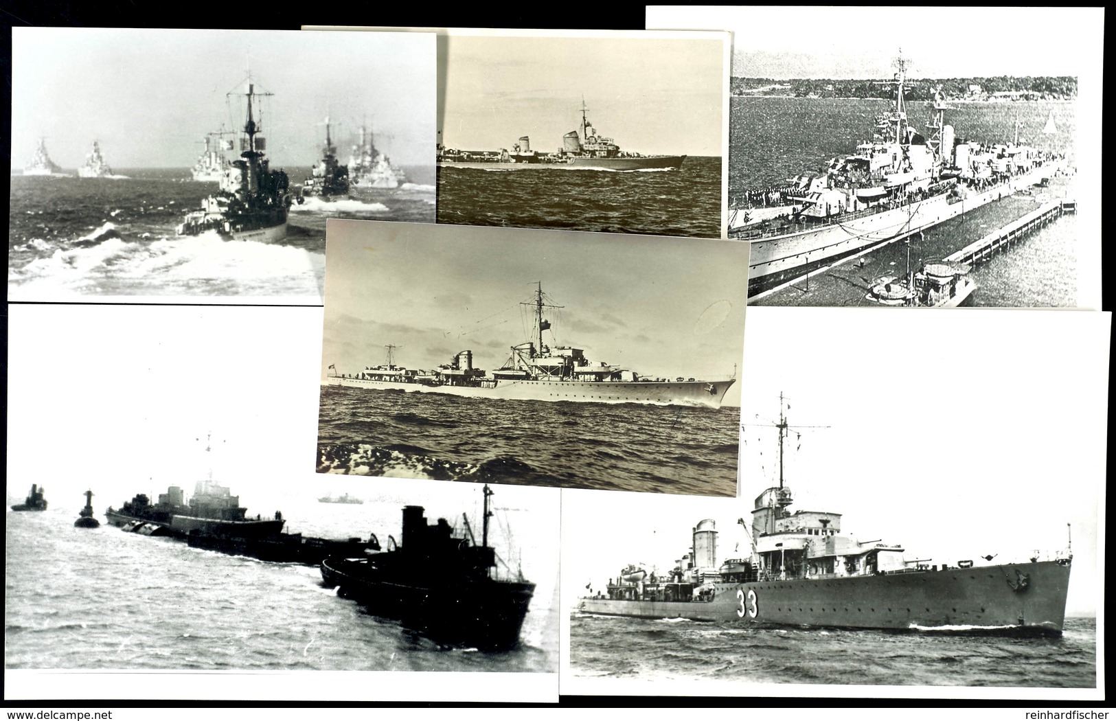 4526 6 Fotos Mit Abbildungen Von Seefahrzeugen Der Deutschen Kriegsmarine In Guter Erhaltung - Sonstige & Ohne Zuordnung