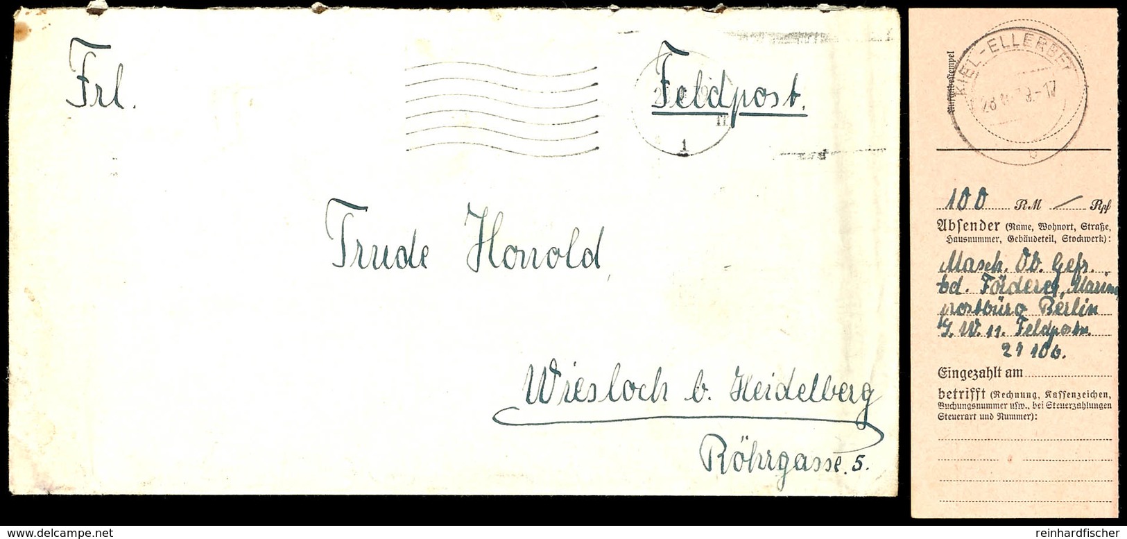 4547 1939, Feldpost-Brief Mit Stummem Maschinen-Stpl. Vom 28.10.39 Sowie Mit Absenderangabe Feldpost-Nr. 27106 = Torpedo - Other & Unclassified