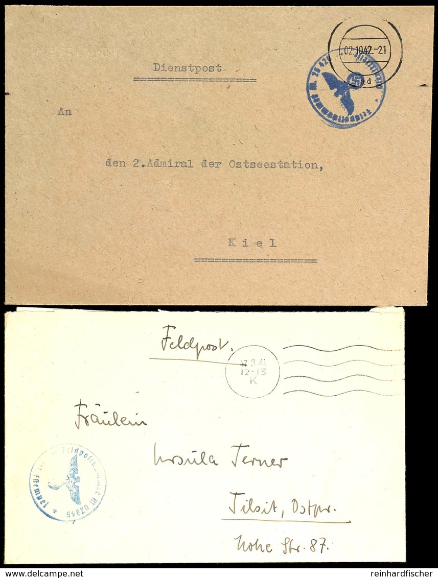 4587 1941 Und 1942, Feldpost-Brief Mit Stummem Maschinen-Stpl. Vom 17.3.41 Aus Den Haag Sowie Mit Brief-Stpl. Und Absend - Andere & Zonder Classificatie