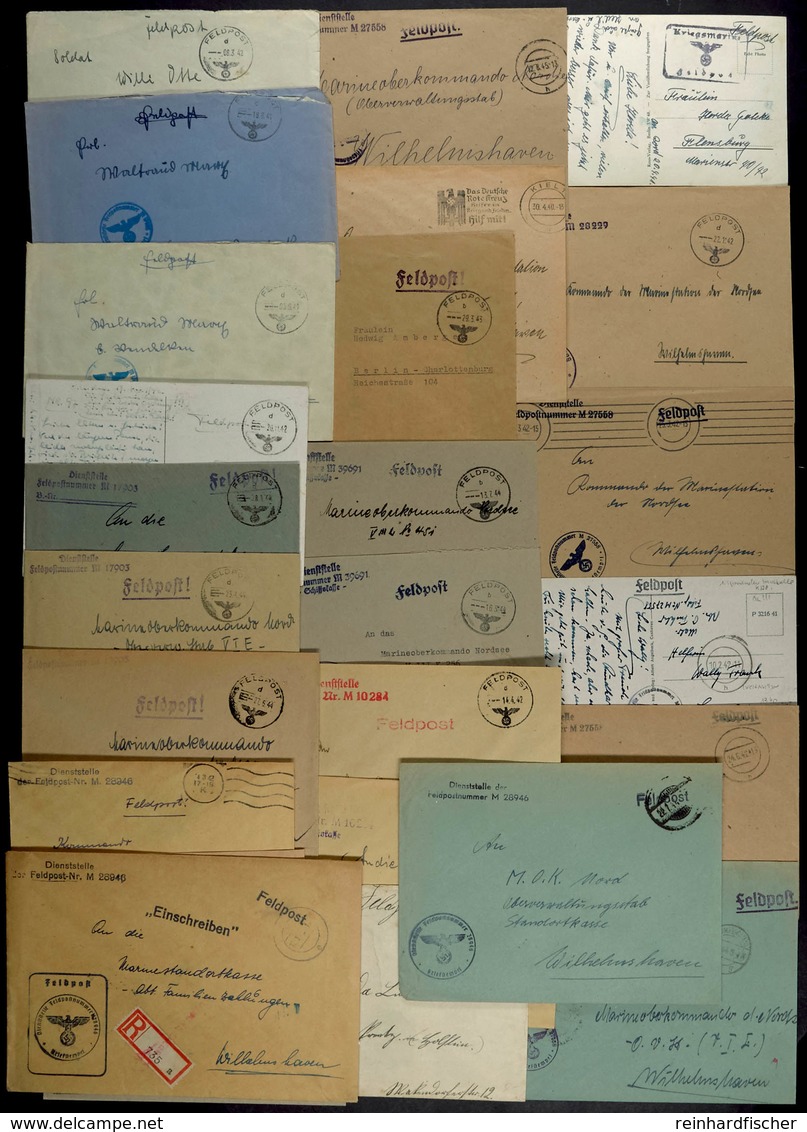 4665 1940-1945, Kriegsmarine, Kleine Sammlung Von 27 Feldpost-Briefen Und -Karten Von Sperrbrecher-Flottillen, Dabei Ver - Sonstige & Ohne Zuordnung