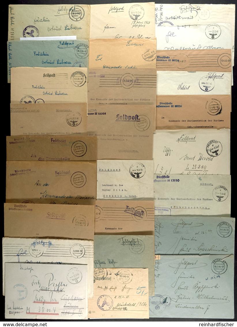 4685 1941-1945, Kriegsmarine, Kleine Sammlung Von 27 Feldpost-Briefen (teilweise Mit Inhalt) Von Kleinen Sperrbrechern,  - Andere & Zonder Classificatie