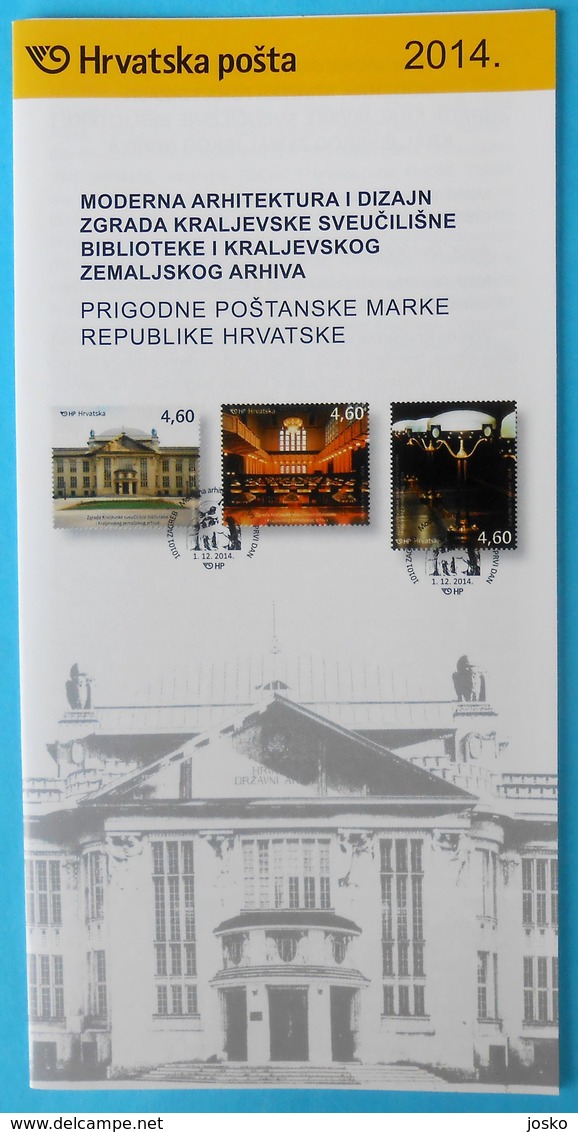 MODERN ARCHITECTURE AND DESIGN The Royal University Library & Royal Land Archive ... Croatian Post Stamp Prospectus - Otros & Sin Clasificación