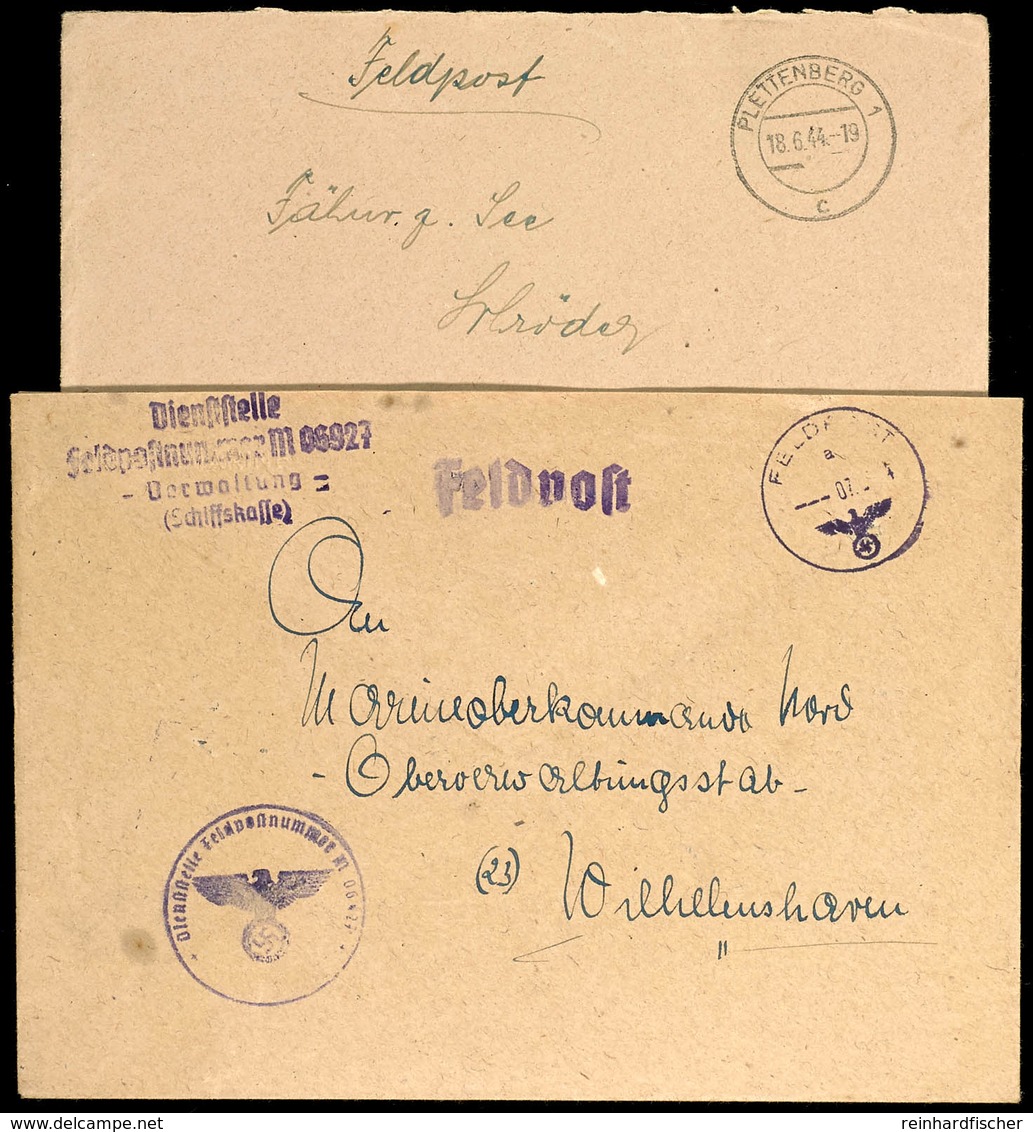 4754 1944, Feldpost-Dienstbrief Mit Violettschwarzem Norm-Stpl. Sowie Mit Dienst- Und Brief-Stpl. Feldpost-Nr. M 06927 = - Andere & Zonder Classificatie