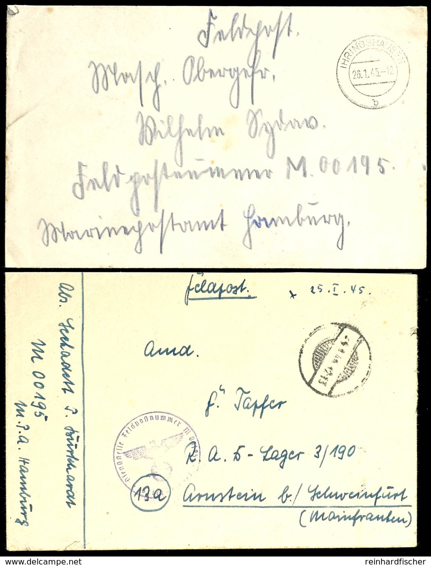 4811 1945, Feldpost-Brief Mit Stummem Stpl. Vom 24.1.45 Sowie Mit Brief-Stpl. Und Absenderangabe Feldpost-Nr. 00195 = Ze - Other & Unclassified