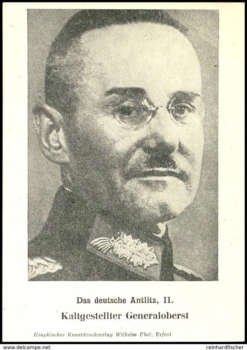 4870 Propaganda-Karte "Das Deutsche Antlitz, II. (Generaloberst Halder)", Frankiert Mit Propagandafälschung 3 Pfg Hitler - Sonstige & Ohne Zuordnung