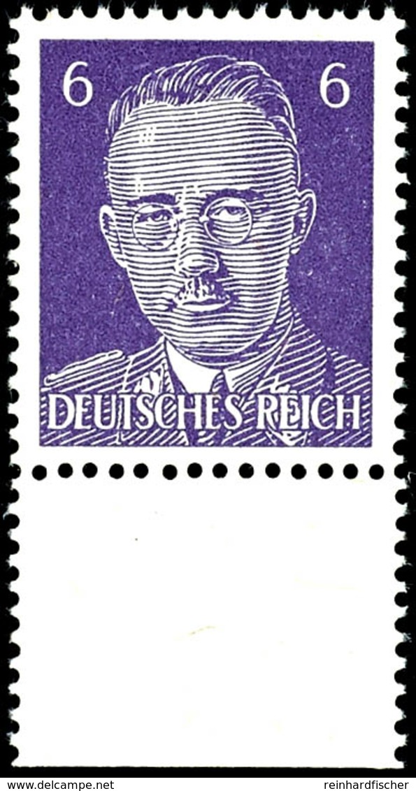 4871 6 Pfg Himmler Dunkelviolett, Weit Schraffiertes Gesicht, Mit Unterrand, Britische Fälschung Für Deutschland, Tadell - Other & Unclassified