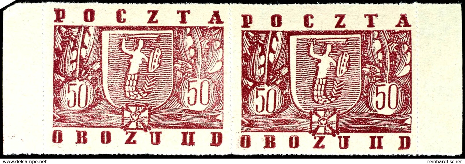 4890 1944, 5 F. Bis 50 F. "Stadtwappen", Je Als Waagerechtes Paar, Postfrisch, Auflage Nur 10.471 Sätze, Katalog: 30/34  - Andere & Zonder Classificatie