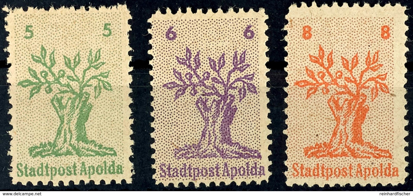 4932 5 - 8 Pfg Freimarken, 3 Werte Komplett, Tadellos Postfrisch, Unsigniert, Mi. 130.-, Katalog: 1/3 ** - Apolda