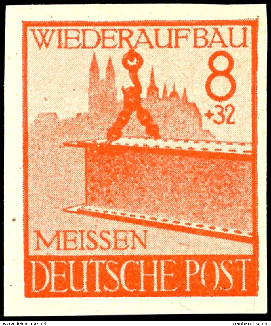 4959 8 + 32 Pfg Wiederaufbau Geschnitten, Tadellos Postfrisch, Gepr. Leonhard, Mi. 250.-, Katalog: 37B ** - Meissen