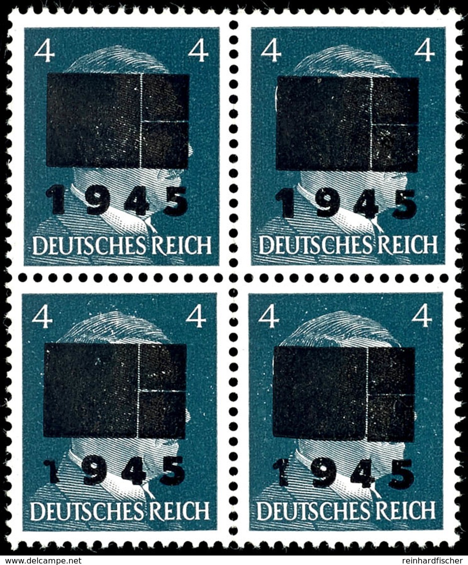 4976 4 Pfg Hitler Mit Aufdruck In Type IIb, Viererblock, Tadellos Postfrisch, Gepr. Sturm BPP, Mi. 160.-, Katalog: 3IIb  - Other & Unclassified