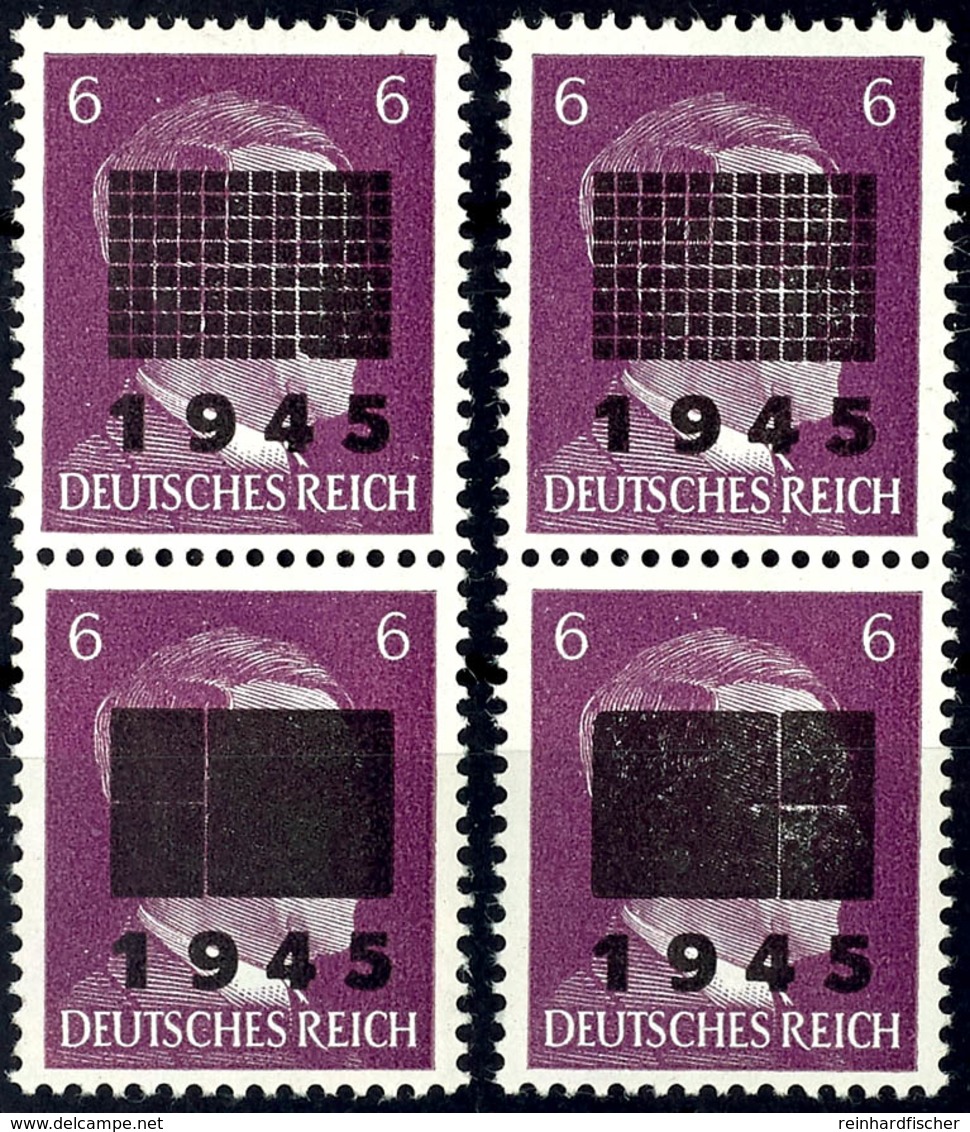 4983 6 Pfg Hitler, Lebhaftviolett, 2 Senkrechte Paare Mit Lokalem Aufdruck Als Typenpaare I/IIa (nur 3 X Im Bogen Vorkom - Sonstige & Ohne Zuordnung