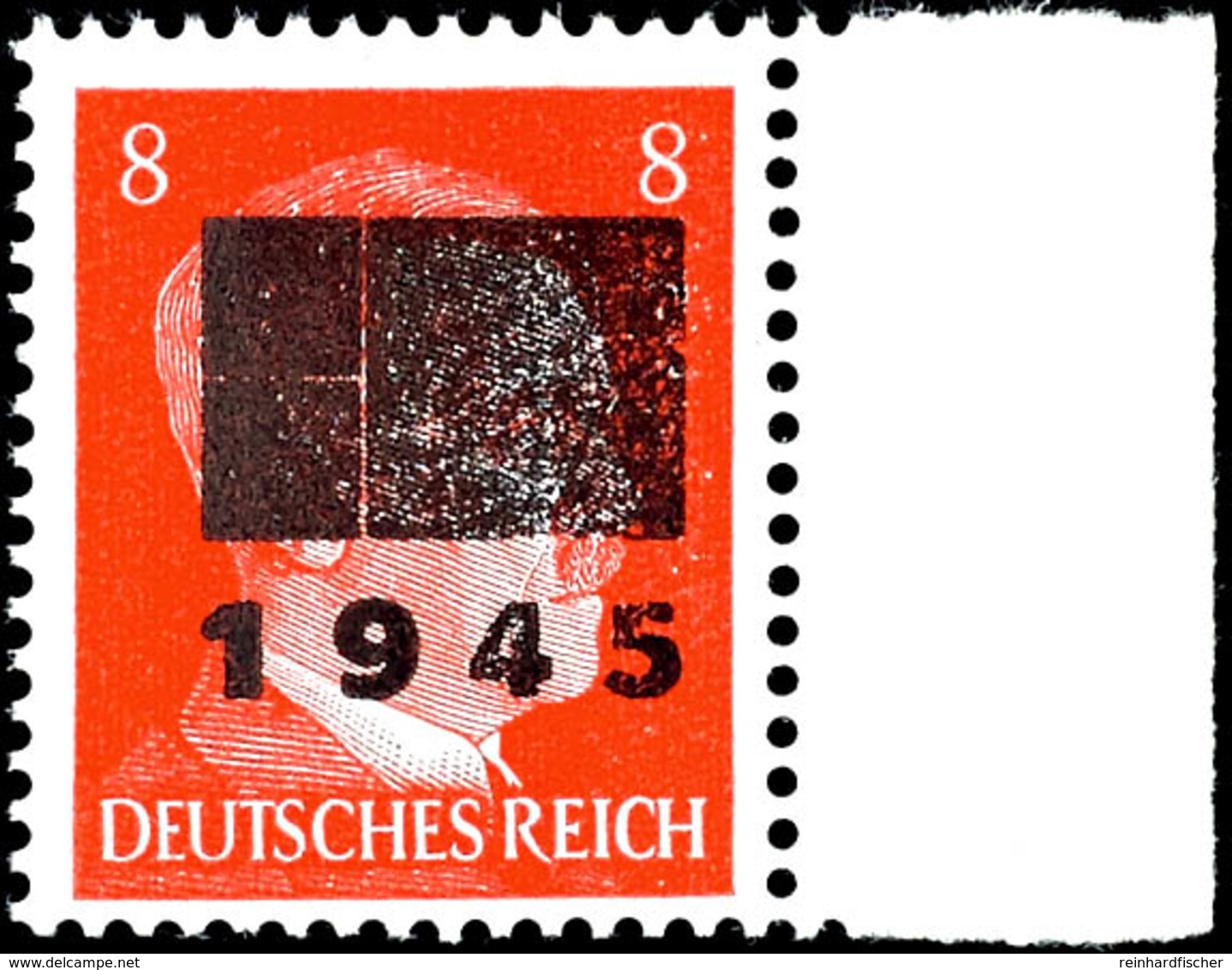 4986 8 Pfg Hitler Mit Aufdruck In Type IIa, Vom Rechten Bogenrand, Tadellos Postfrisch, Gepr. Sturm BPP, Mi. 160.-, Kata - Sonstige & Ohne Zuordnung