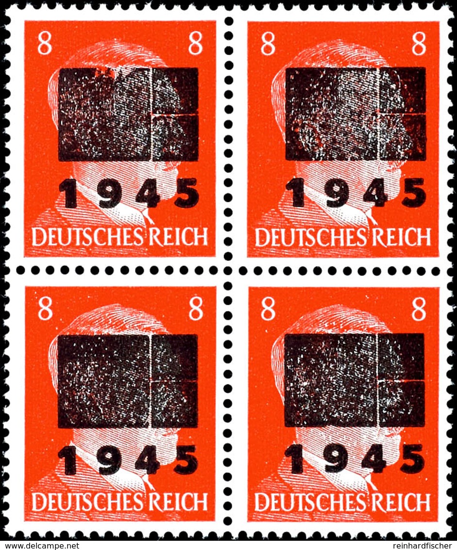 4988 8 Pfg Hitler Mit Aufdruck In Type IIb, Viererblock, Tadellos Postfrisch, Gepr. Richter Und Sturm BPP, Mi. 300.-, Ka - Other & Unclassified