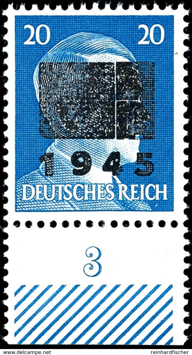 5010 20 Pfg Hitler Mit Lokalem Aufdruck - Type IIb, Tadellos Postfrisches Unterrandstück, Gepr. Zierer BPP, Mi. 200.-, K - Andere & Zonder Classificatie