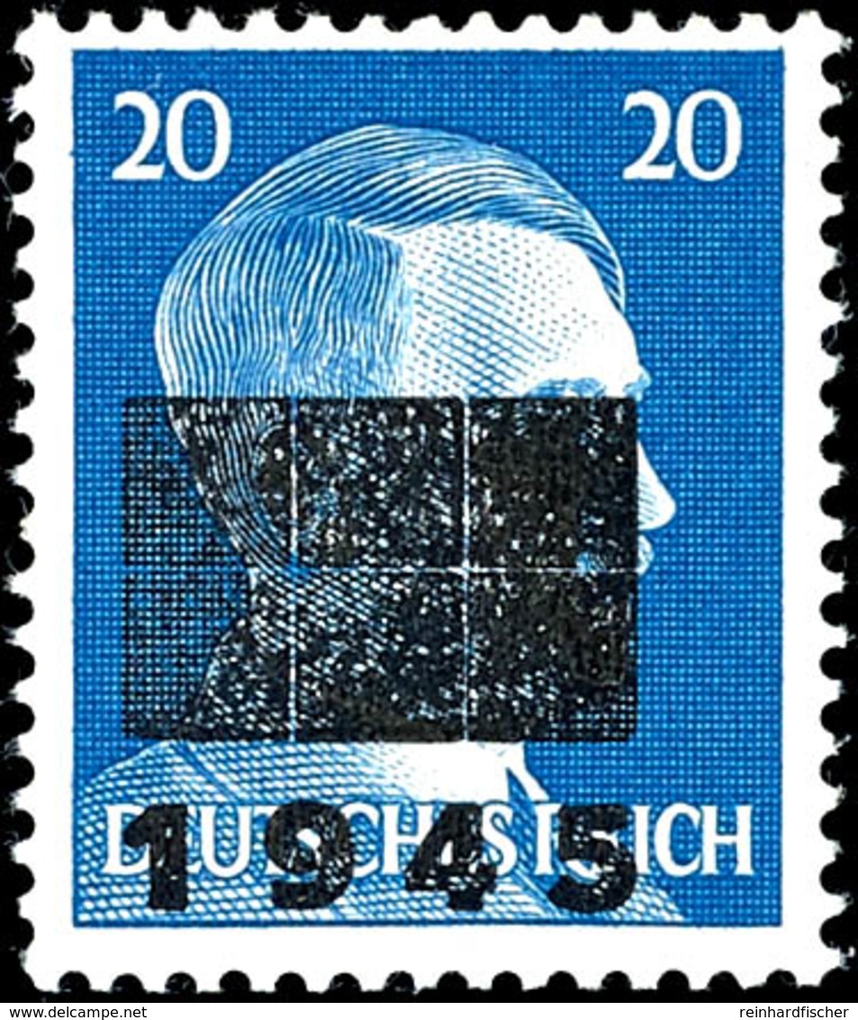 5013 20 Pfg Hitler Mit Lokalem Aufdruck, Aufdruck Type IIc, Postfrisch, Gepr. Sturm BPP, Mi. 320.-, Katalog: 11IIc ** - Other & Unclassified