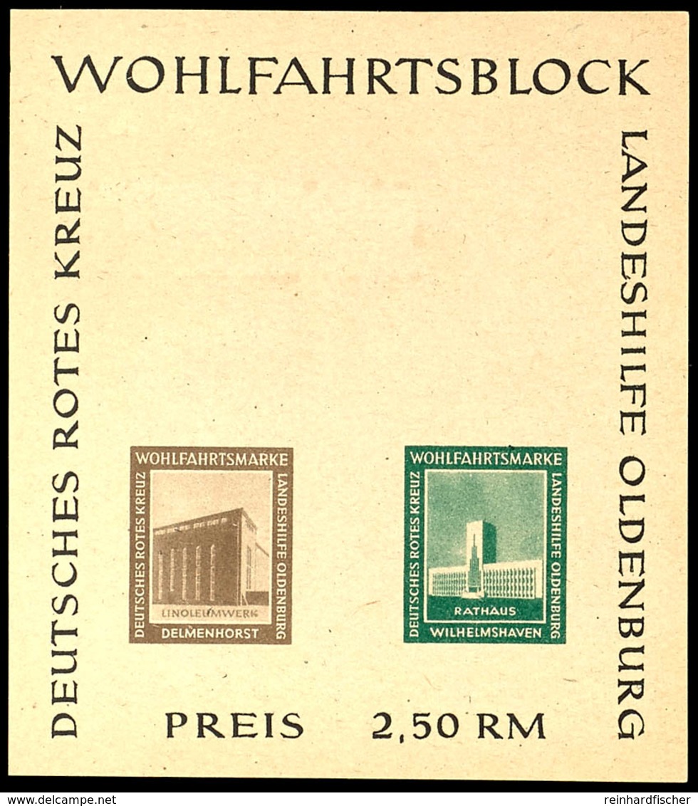 5018 Blockausgabe Landeshilfe Geschnitten, Zwei Blocks Mit Abarten, Ersterer Mit Fehlender Grüner Marke, Der Andere Mit  - Oldenburg