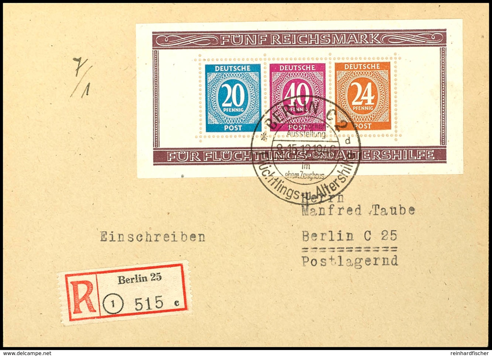 5046 Altershilfe-Blockpaar Auf Zwei Einschreibe-Briefen Mit Berliner Sonderstpl. Zur Ausstellung, Tadellos, Fotobefund S - Other & Unclassified