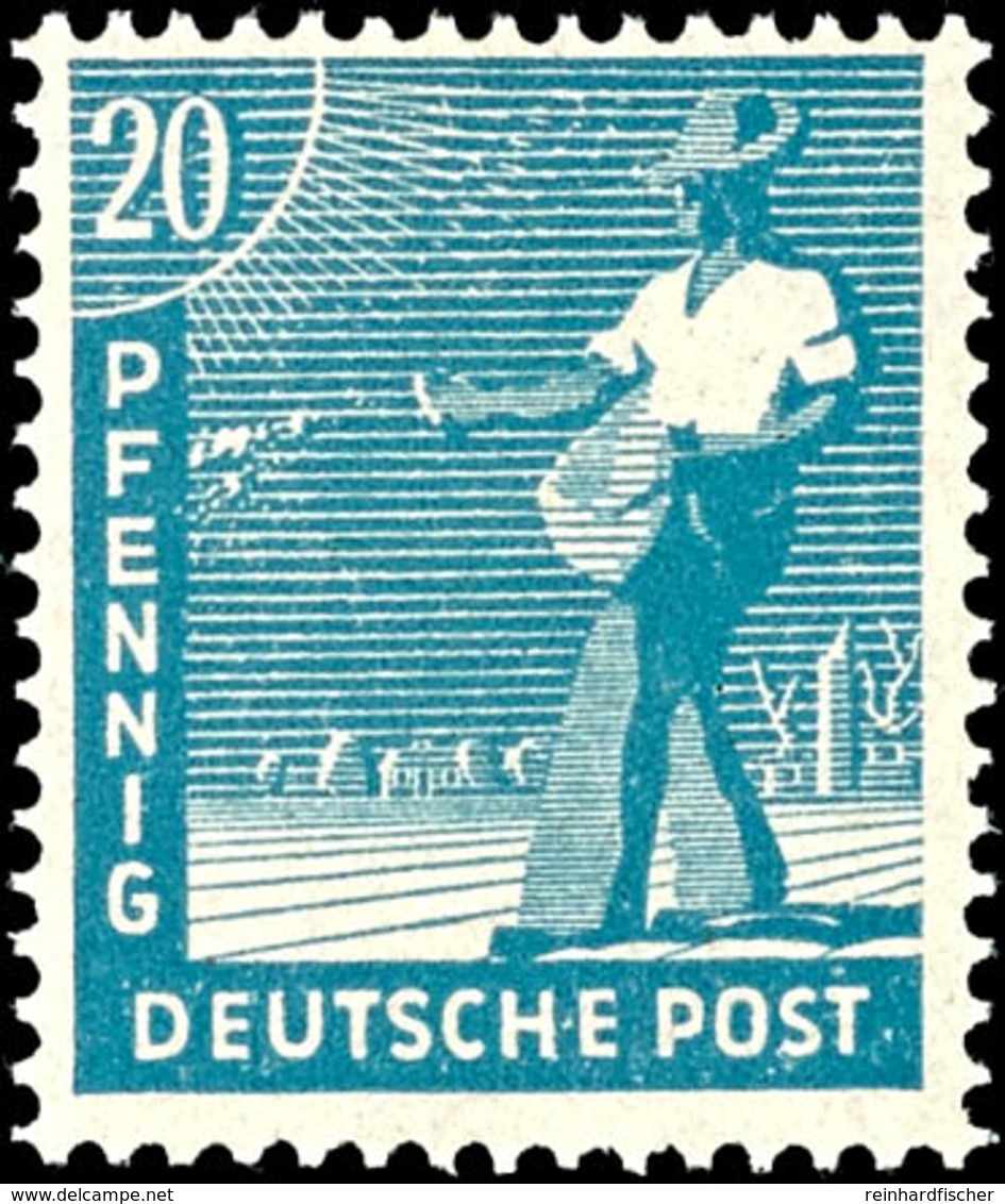 5051 20 Pf. Arbeiter, Grünlichblau, Postfrisch, Fotobefund Bernhöft, Mi. 180.-, Katalog: 950d ** - Other & Unclassified