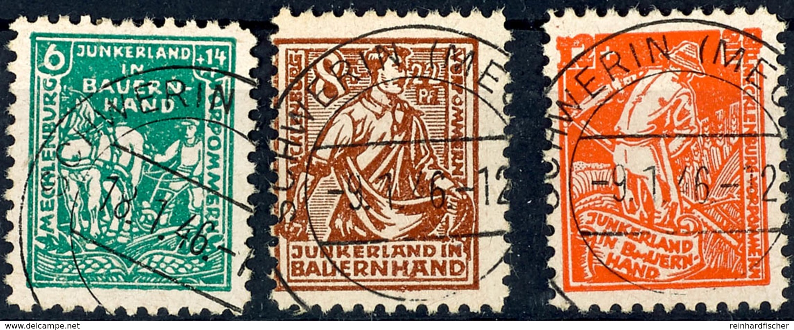 5076 6 Pf. - 12 Pf. Bodenreform, Gest., Gepr. Kramp BPP, Mi. 160.-, Katalog: 23/25 O - Sonstige & Ohne Zuordnung