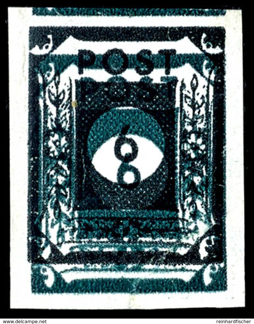 5096 6 Pfg Ziffern, Abart "Doppeldruck Grünlichschwarz Auf Schwarzblaugrün", Ungebraucht Mit Voller (unfrischer) Origina - Sonstige & Ohne Zuordnung