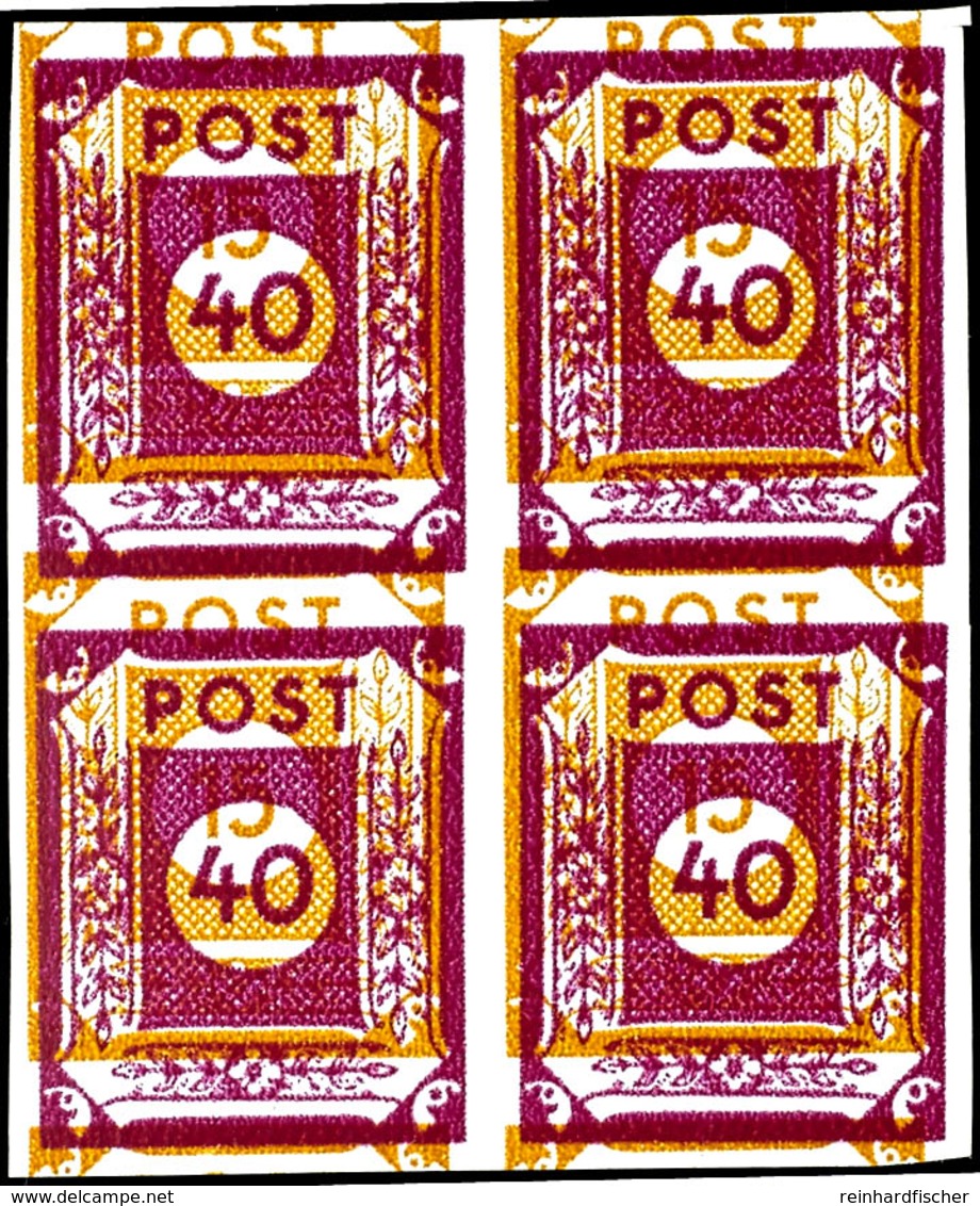 5107 40 Pf. Auf 15 Pf. Doppeldruck, Postfrischer 4er-Block, Mi. 880,-, Katalog: 50ADD ** - Sonstige & Ohne Zuordnung