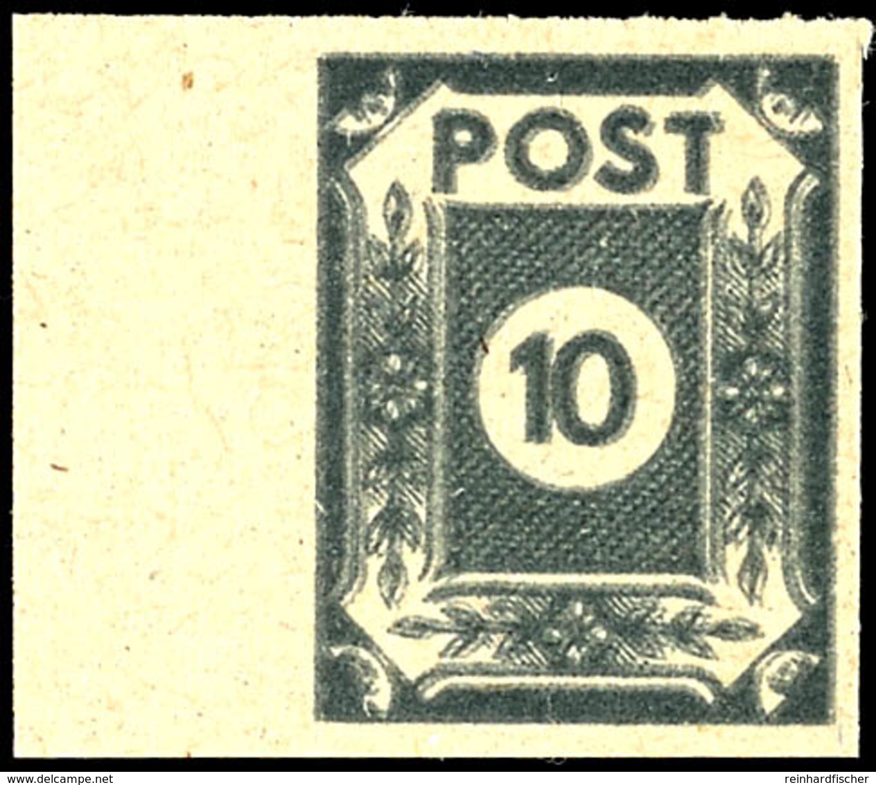 5124 10 Pfg Ziffern Auf Papier "u" Mit Dreifachdruck Der Farbe (Grau)schwarz Auf Grau, Tadellos Postfrisch, Fotobefund D - Andere & Zonder Classificatie