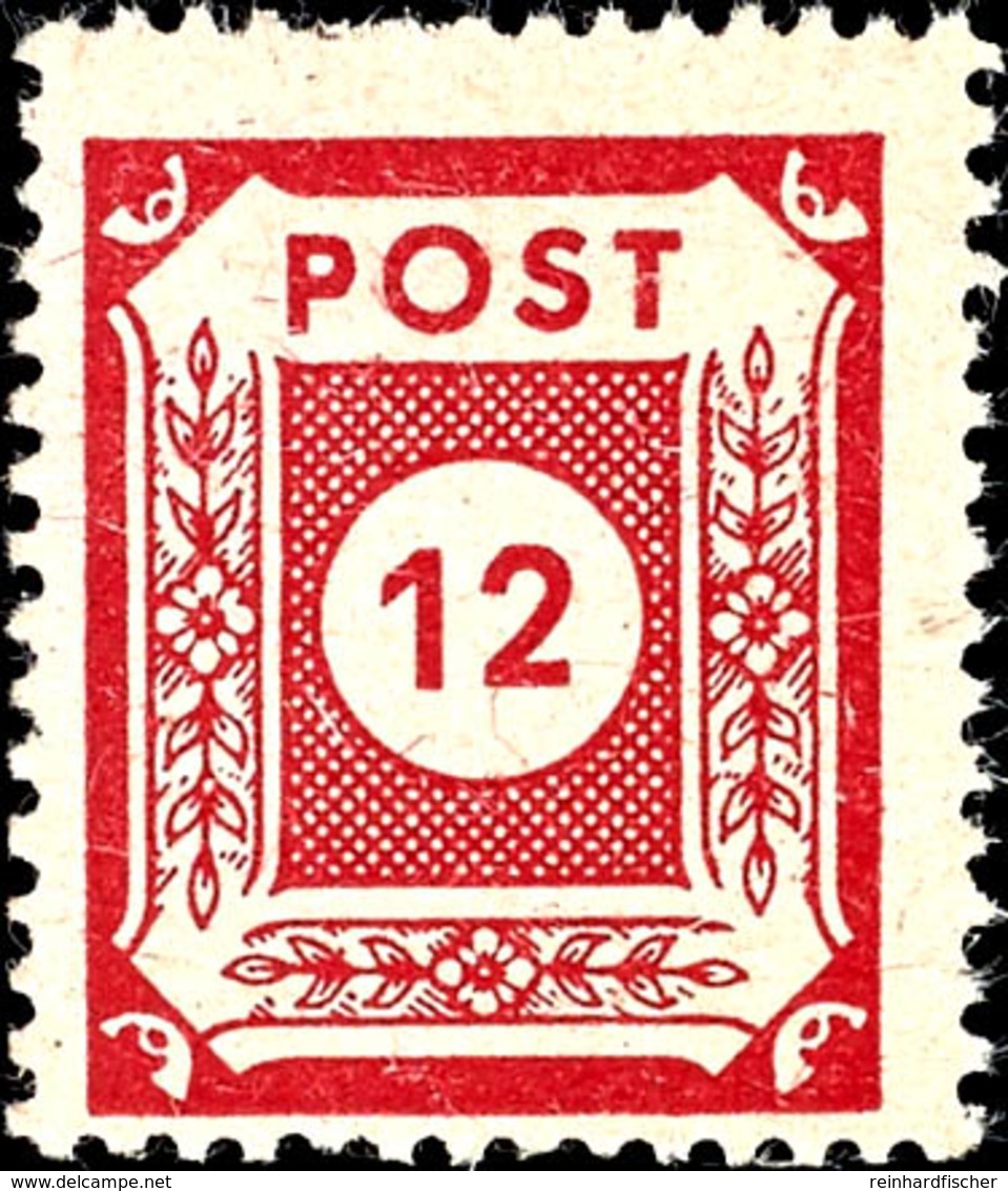 5156 12 Pf. Karmin, Seltener Probedruck, Postfrisch, Mi. 1200,-, Katalog: 60P ** - Sonstige & Ohne Zuordnung