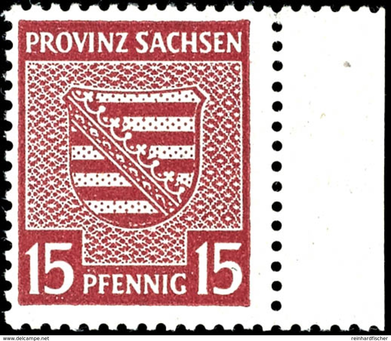 5180 15 Pfg Wappen Mit Wz. X Mit Rechtem Bogenrand, Tadellos Postfrisch, Unsigniert, Fotoattest Ströh BPP Und Neuer Foto - Andere & Zonder Classificatie