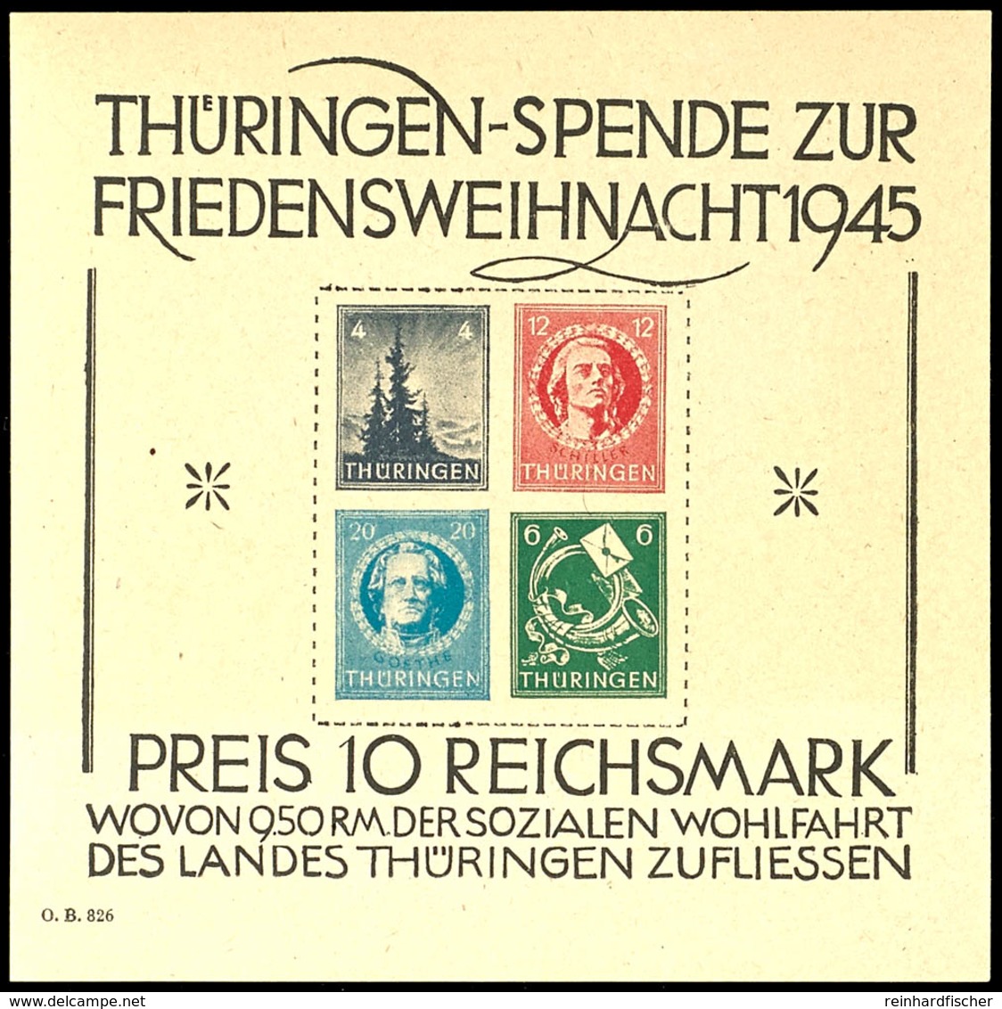 5201 Blockausgabe Friedensweihnacht, T.Papier, Type III, Tadellos Postfrisch, Unsigniert, Fotoattest Zierer BPP "...post - Andere & Zonder Classificatie