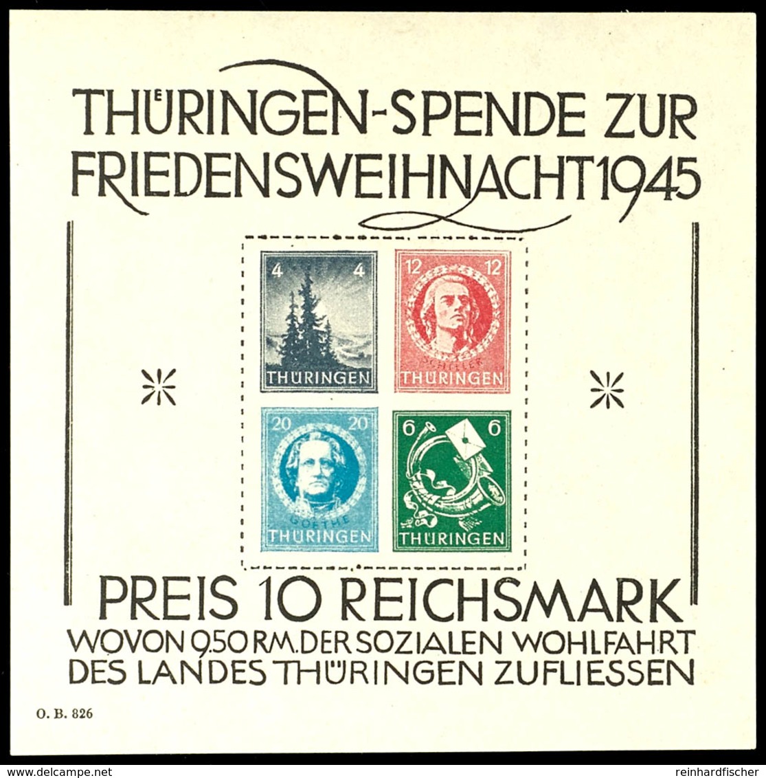 5202 Blockausgabe Weihnachten Auf Papier X, Type I, Tadellos Postfrisch, Gepr. Hartmann Und Fotoattest Busch BPP "Der Bl - Other & Unclassified