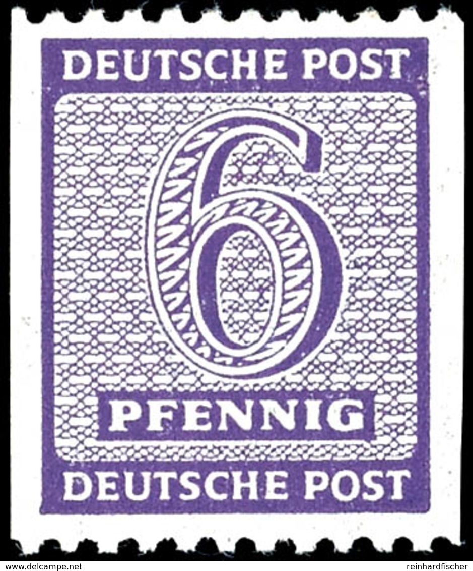 5214 6 Pf Grauviolett Senkrecht Ungezähnt, Tadellos Postfrisch, Tiefst Gepr. Ströh BPP, Mi. 300,--, Katalog: 121XUs ** - Sonstige & Ohne Zuordnung