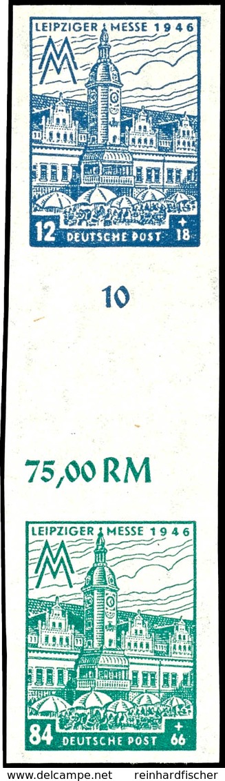 5217 6 - 84 Pfg Leipziger Messe, Senkrechte Zusammendrucke In Beiden Wasserzeichenvarianten, Zusätzlich Beide Ungezähnte - Other & Unclassified