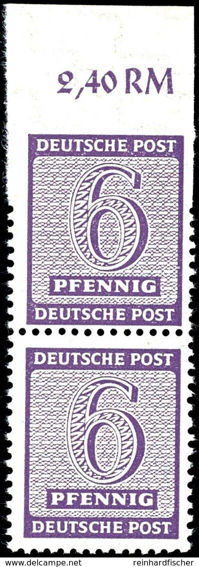 5220 6 Pf. Im Senkr. Paar Vom Oberrand, Oben U. Erstes Drittel Der Oberen Marke Ungezähnt, Postfrisch, Unsigniert,sehr S - Sonstige & Ohne Zuordnung