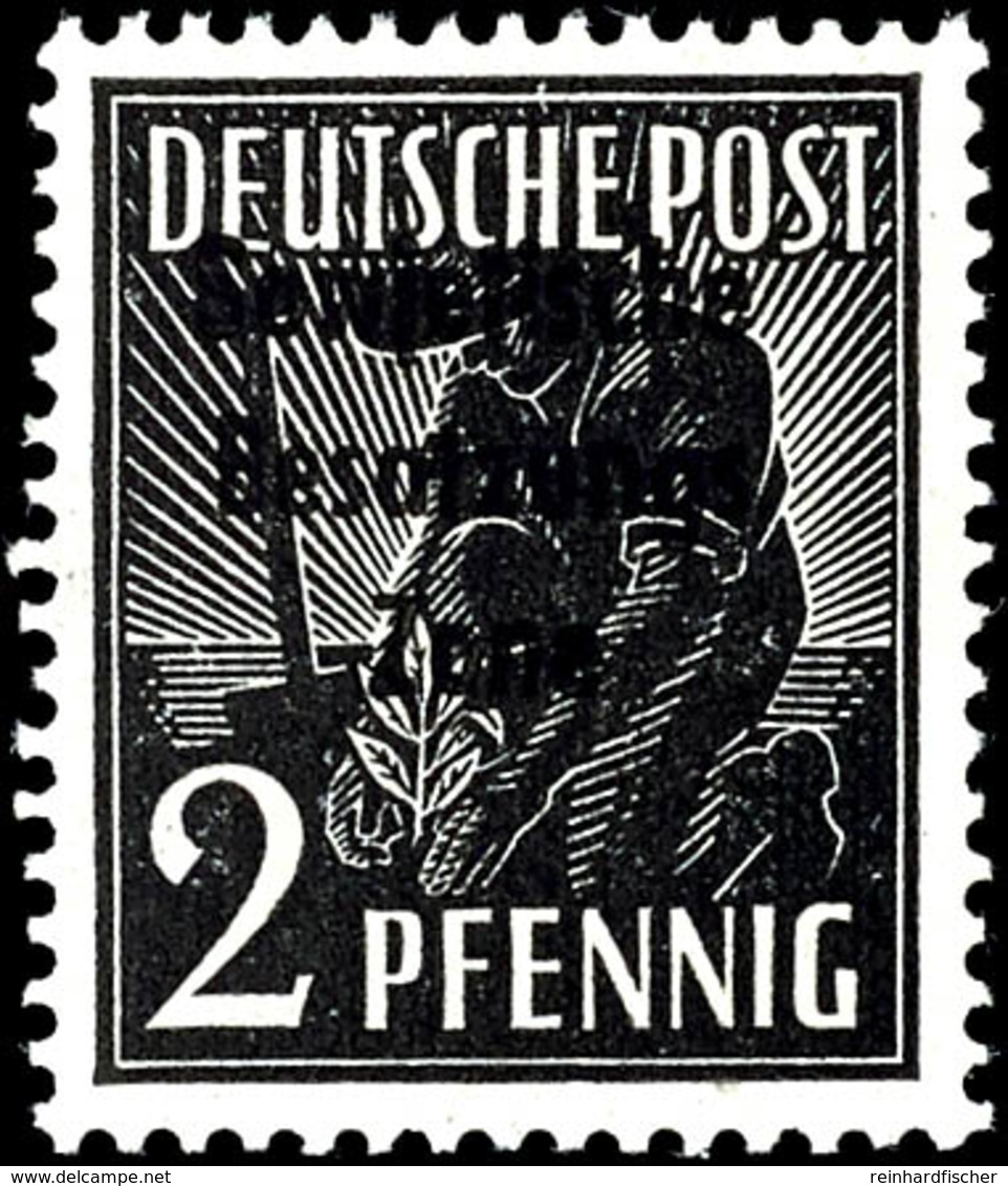 5241 2 Pfg Schwarz Mit Maschinenaufdruck, Tadellos Postfrisch, Fotobefund Paul BPP "... Einwandfrei", 300.-, Katalog: 18 - Sonstige & Ohne Zuordnung