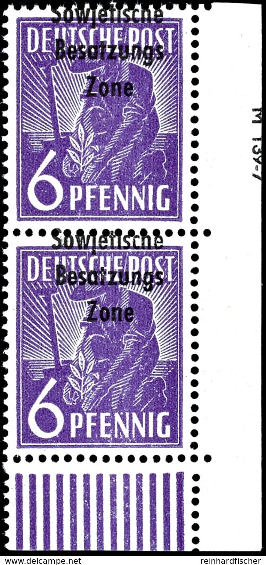 5242 6 Pfg. Senkrechtes Paar Aus Der Rechten Unteren Bogenecke Mit Druckvermerk M 139 - 7, Postfrisch, Katalog: 183DV ** - Andere & Zonder Classificatie