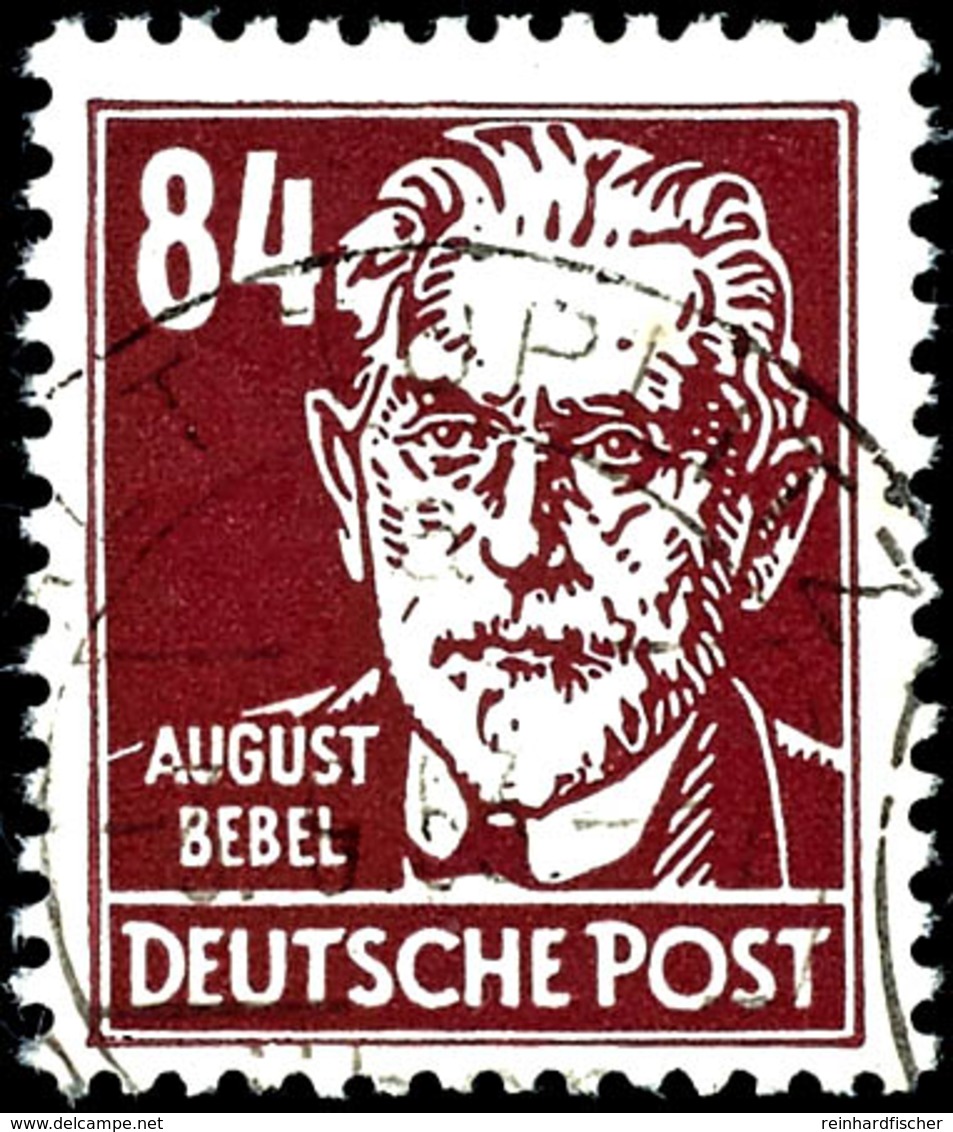 5289 84 Pfg Köpfe "August Bebel", Tadellos Gestempelt, Fotobefund Paul BPP: "echt Und Einwandfrei", Katalog: 341vXII O - Sonstige & Ohne Zuordnung