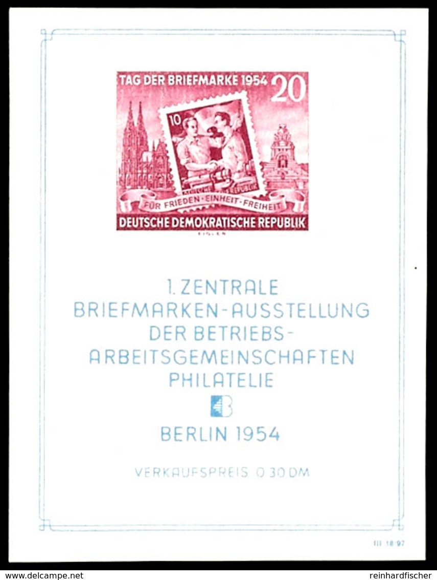 5304 Blockausgabe "Erste Zentrale Briefmarkenausstellung Der Betriebsarbeitsgemeinschaften Philatelie, Berlin", Wasserze - Sonstige & Ohne Zuordnung