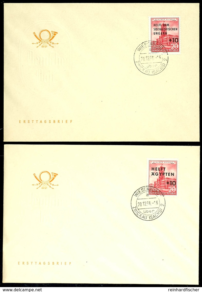 5313 Ungarn- Und Ägypten-Hilfe, Beide Werte Je Auf FDC Von WIESENBURG 20.12.56, Tadellos, Katalog: 557/58 FDC BF - Sonstige & Ohne Zuordnung