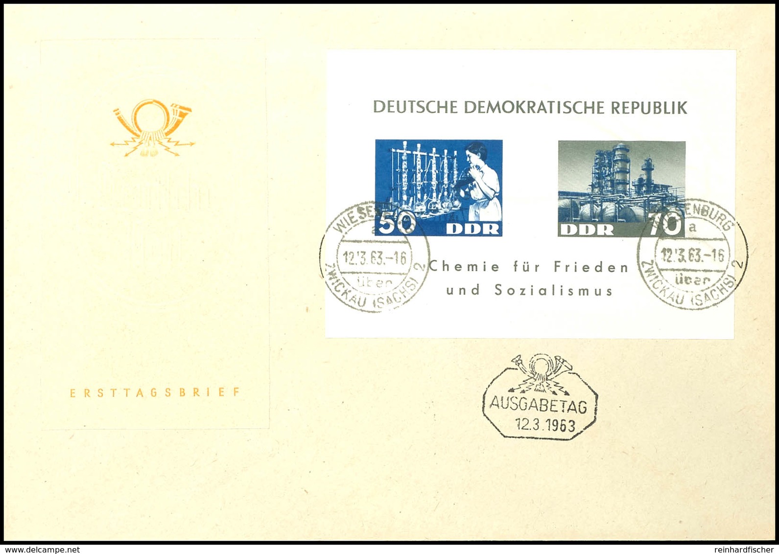 5320 DEDERON-Block Auf FDC Mit Zwei übergehenden Stempeln Von WIESENBURG 12.3.63, Tadellos, Mi. 150,-, Katalog: Bl.18FDC - Other & Unclassified