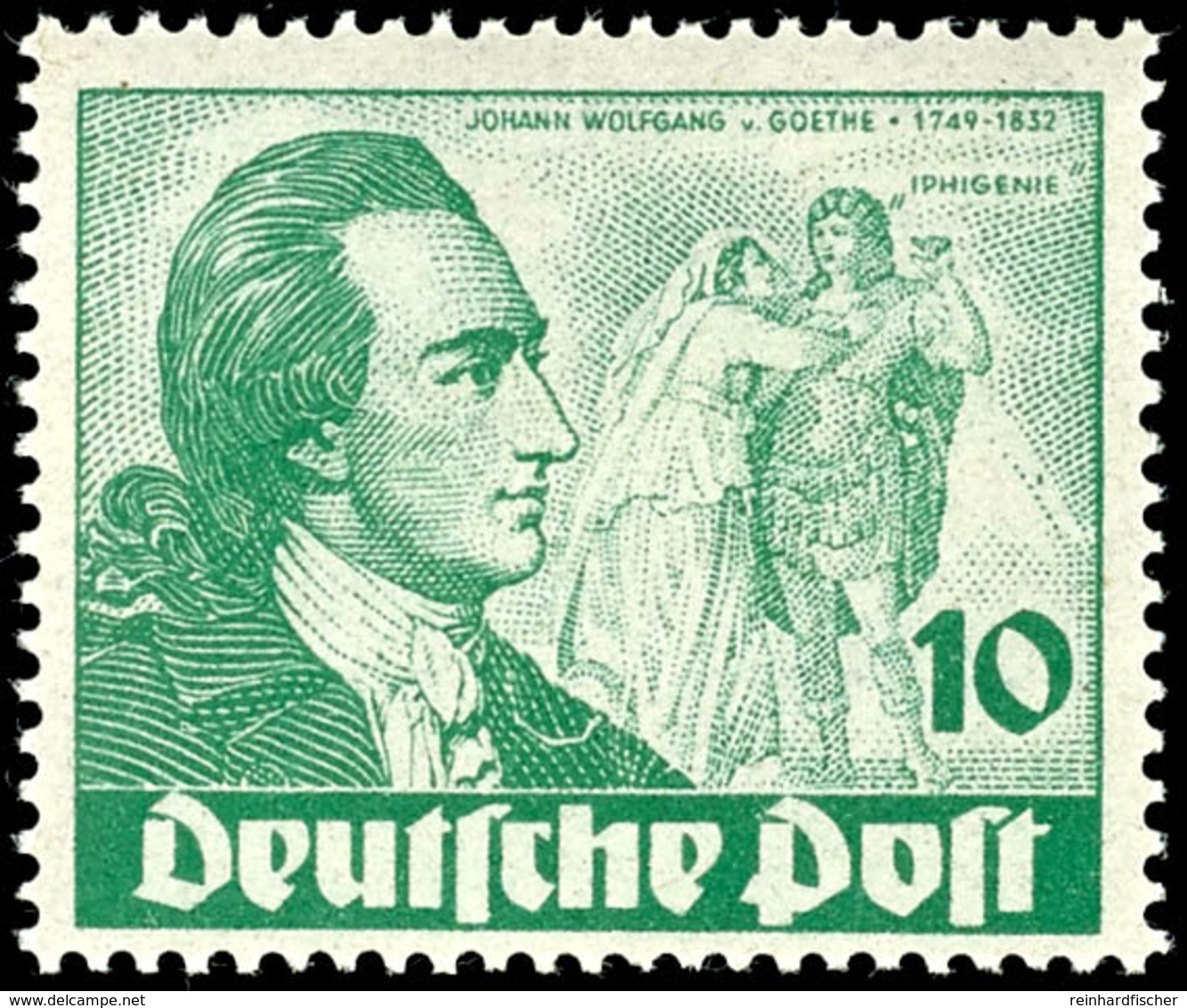 5380 10 Pfg Goethe, Tadellos Postfrisch, Unsigniert, Mi. 140.-, Katalog: 61 ** - Sonstige & Ohne Zuordnung