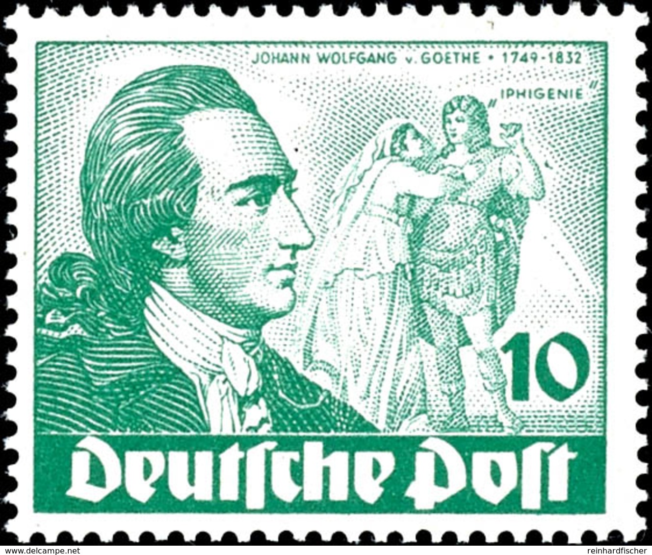 5383 10 Bis 30 Pf. Goethe, 3 Werte Kpl. Postfrisch, 10 Pf. Mit  Plattenfehler "Farbfleck Neben Unterarm", Je Gepr. Schle - Sonstige & Ohne Zuordnung