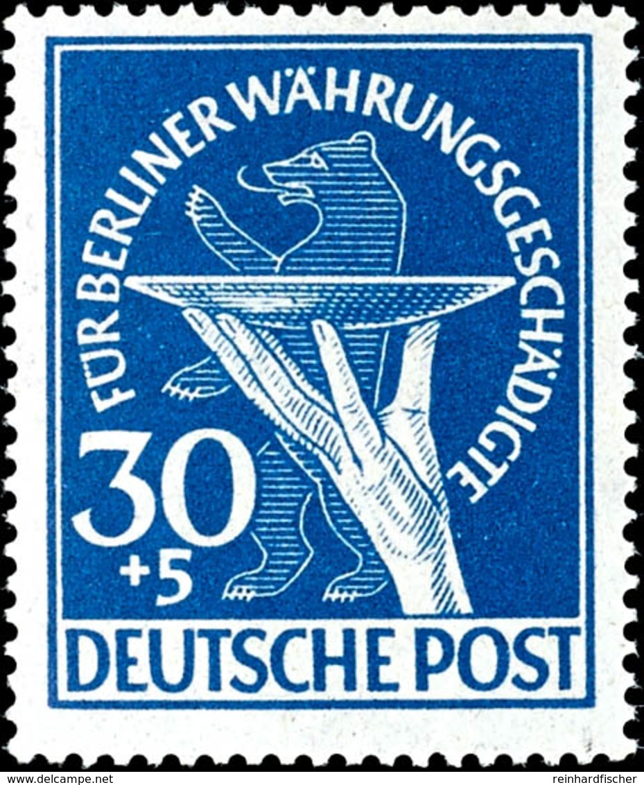 5395 30+5 Pf. ,Berliner Währungsgeschädigte" Mit Plattenfehler I, Tadellos Postfrisch, Mi. 250,-, Katalog: 70I ** - Andere & Zonder Classificatie