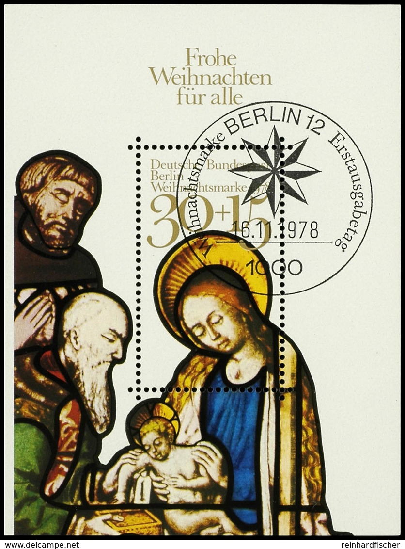 5425 Weihnachts-Block 1978 Im Großem Format (70x93 Mm), Gestempeltes Kabinettstück, Dekorativ! Mi. 220,-, Katalog: Bl.7I - Sonstige & Ohne Zuordnung