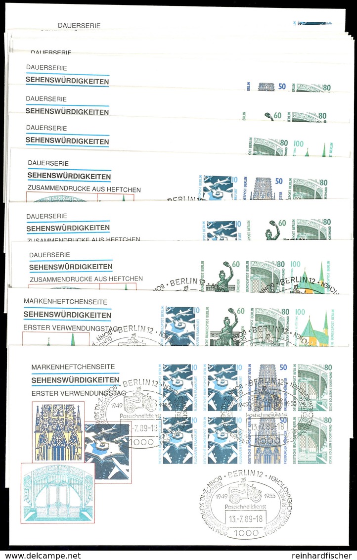 5435 1989, Kpl. Kollektion Der "SWK"-Zusammendrucke Auf Schmuck-FDC Mit Berliner ESSt. Inkl. Der Heftchenblätter 22/23 U - Other & Unclassified