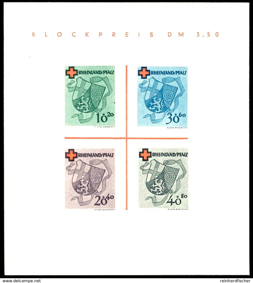 5464 Blockausgabe Rotes Kreuz, Type II, Tadellos Ungebraucht Ohne Gummi Wie Verausgabt, Mi. 110.-, Katalog: Bl.1II (*) - Other & Unclassified