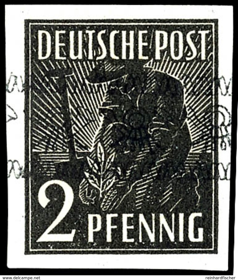 5520 2 Pfg. Mit Bandaufdruck, Ungezähnt, Postfrisch, U.a. Signiert Schlegel BPP, Mi. 200.-, Katalog: 36IV ** - Andere & Zonder Classificatie