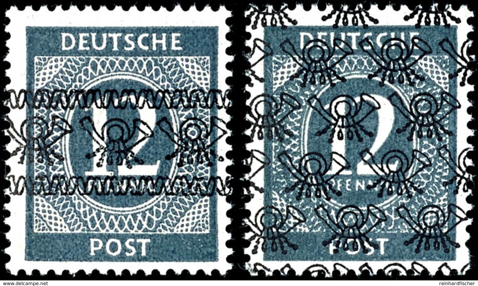 5550 2 - 84 Pfg Ziffern Mit Band- Und Netzaufdruck, 34 Werte Komplett, Tadellos Postfrisch, Gepr. Schlegel BPP, Mi. 1.20 - Andere & Zonder Classificatie