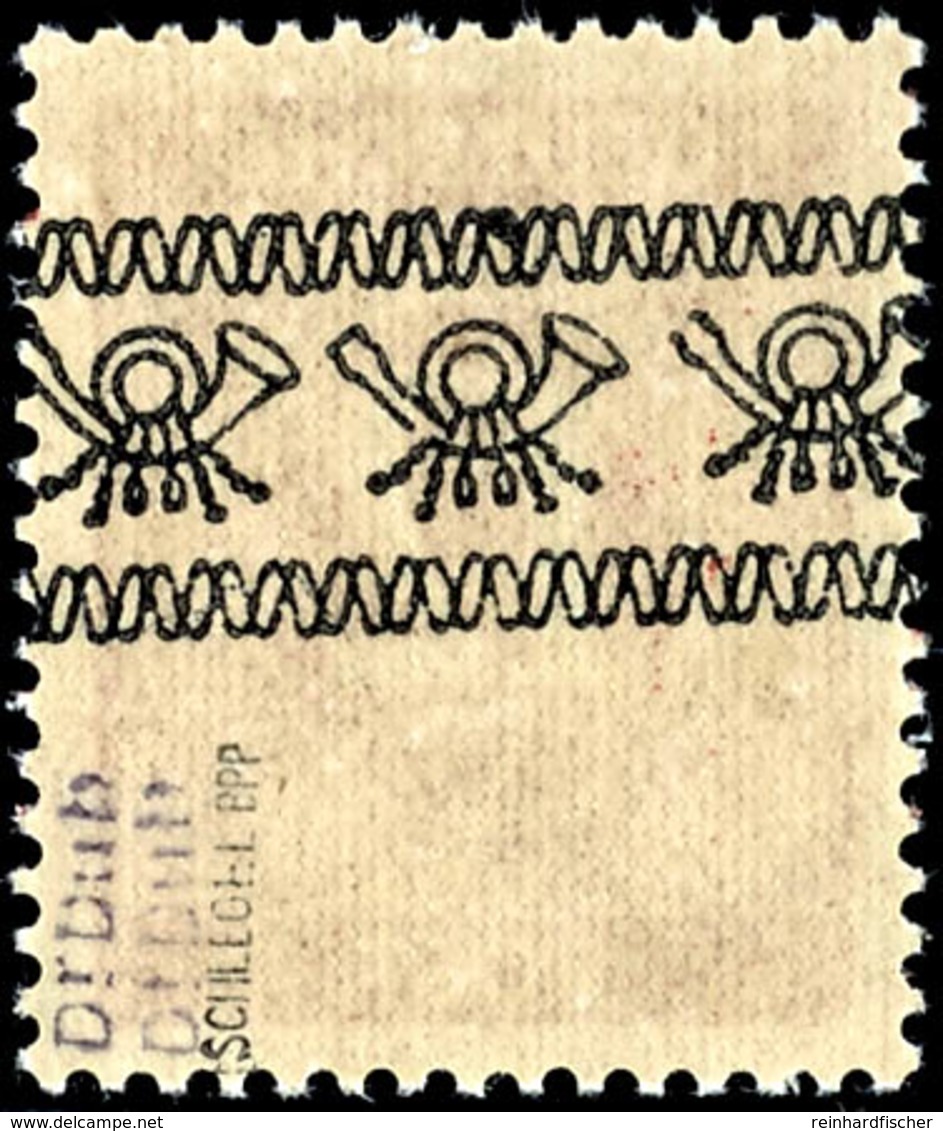 5554 12 Pfg. Ziffer Mit Bandaufdruck Nur Rückseitig, Postfrisch, Geprüft Schlegel BPP, Mi. 300,-, Katalog: 55IR ** - Andere & Zonder Classificatie