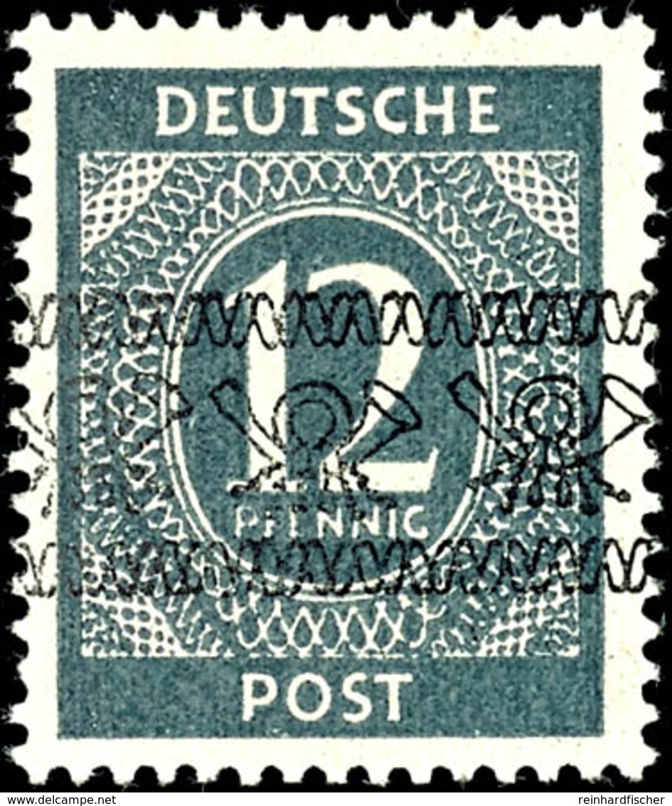 5555 12 Pfg Ziffern Bandaufdruck, Tadellos Postfrisch, Gepr. Ing. Becker Und Schlegel BPP, Mi. 190.-, Katalog: 56I ** - Andere & Zonder Classificatie