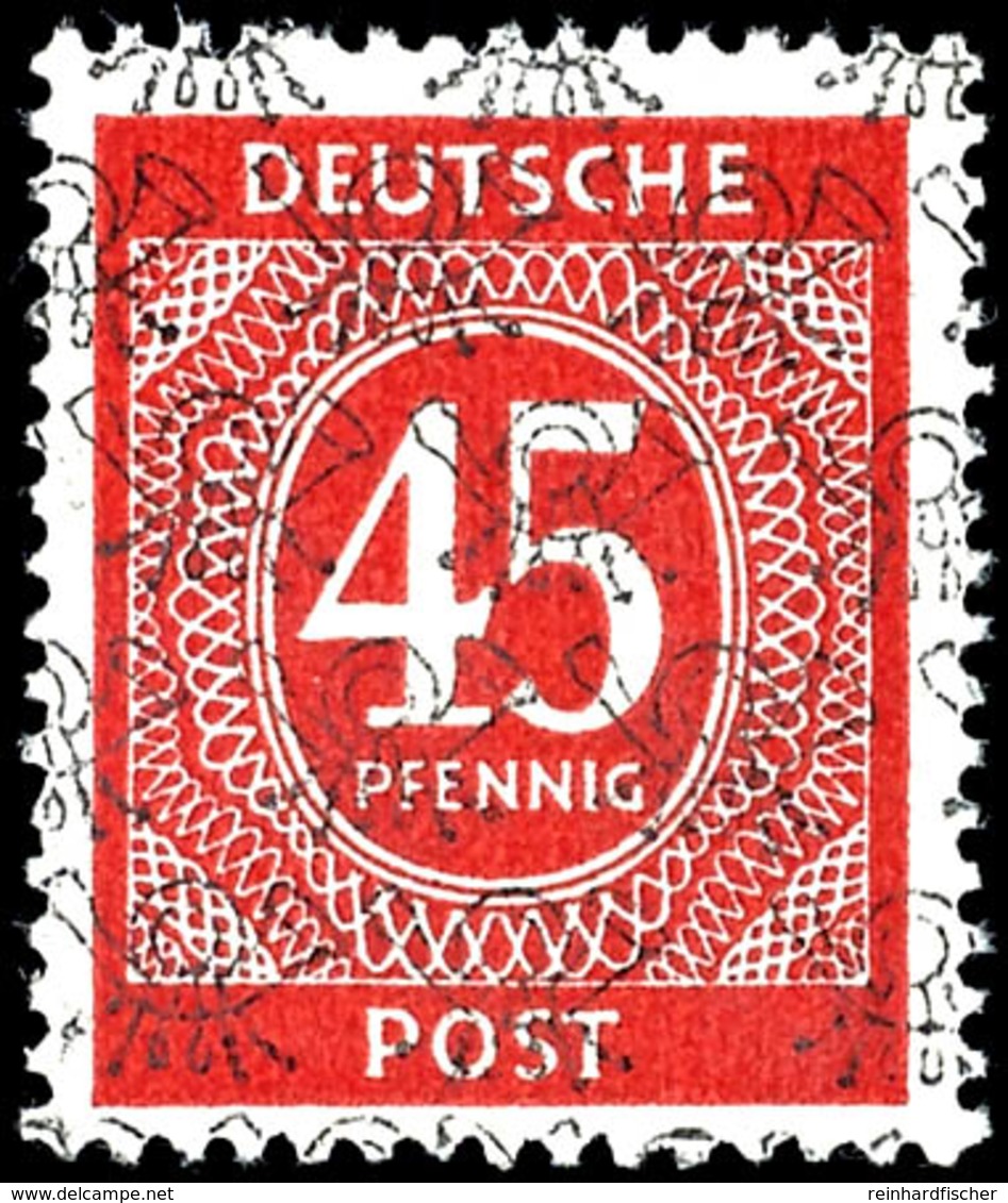 5572 45 Pfg. Ziffer, Netzaufdruck Vorder- Und Rückseitig, Postfrisch, Doppelt Signiert Schlegel BPP, Mi. 280,-, Katalog: - Andere & Zonder Classificatie